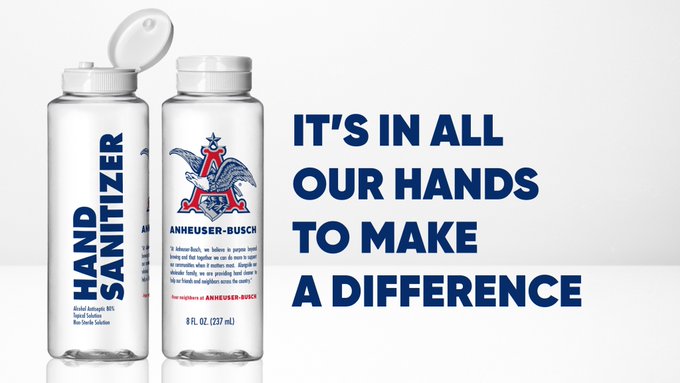 Anheuser-Busch Delivering More Than 500,000 Bottles of Hand Sanitizer for COVID-19 Relief Efforts